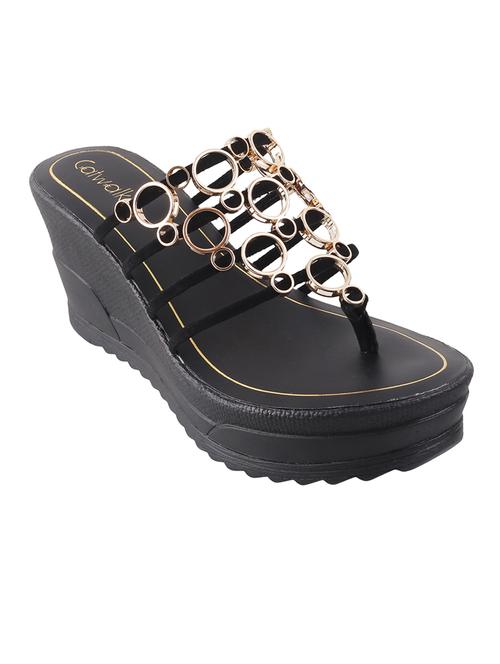 black suede open thong sandals - 18401929 - Very Small Image - 1