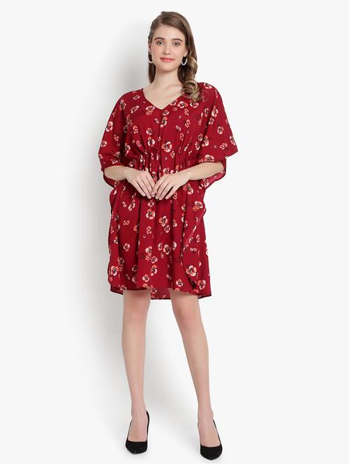 v-neck printed kaftan dress - 18403667 - Very Small Image - 1