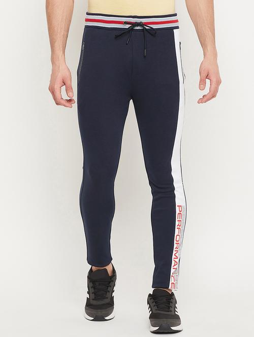 navy-blue printed full length track pant - 18404454 - Very Small Image - 1