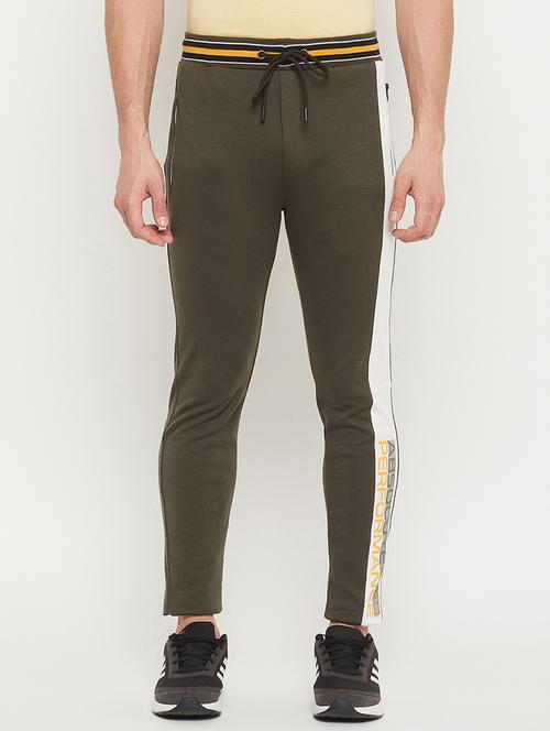 olive-green printed full length track pant - 18404455 - Very Small Image - 1