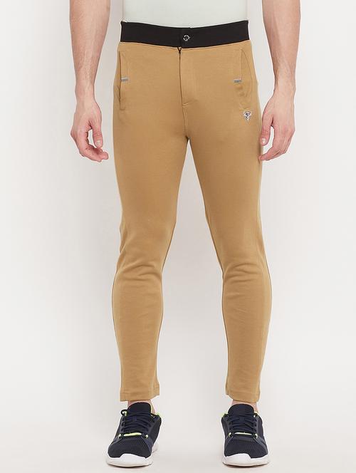 yellow solid ankle length track pant - 18404458 - Very Small Image - 1