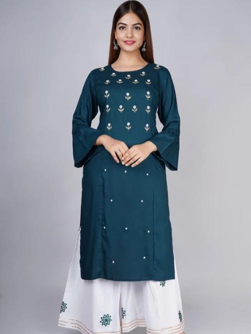 rayon kurta palazzo set  - 18404484 - Very Small Image - 1