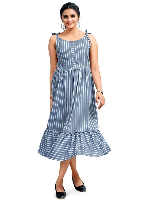 women's tiered dress striped dress - 18404533 - Very Small Image - 1