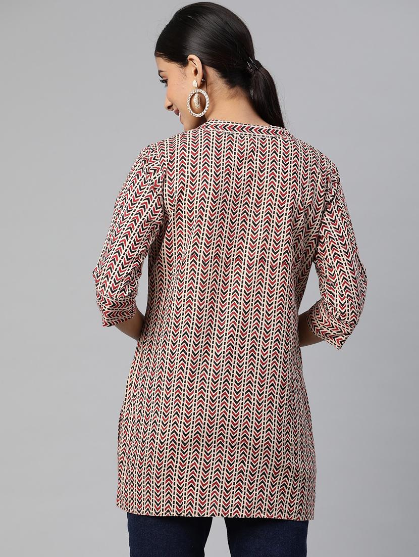 geometrical straight kurti - 18404817 - Standard Image - 2
