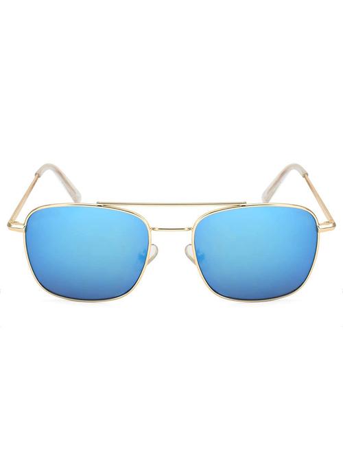 royalmede blue & gold rectangle metal unisex sunglasses - 18404855 - Very Small Image - 1
