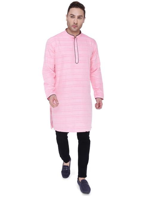 pink self-designed long kurta - 18405024 - Very Small Image - 1