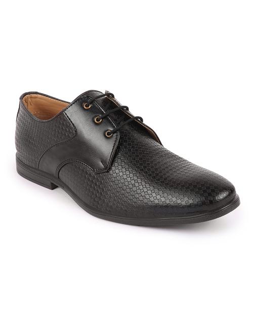 black pu laceup derbies - 18405306 - Very Small Image - 1