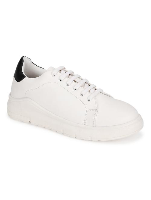 white pu laceup casual shoes - 18405929 - Very Small Image - 1
