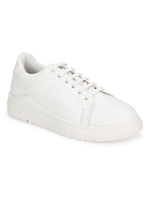 white pu laceup casual shoes - 18405930 - Very Small Image - 1