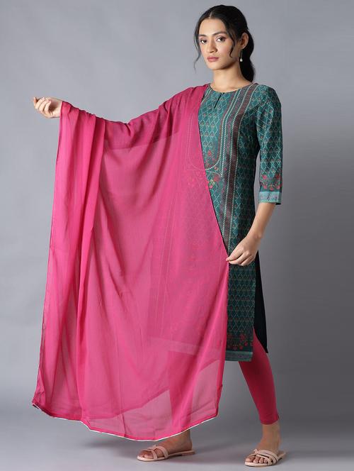 pink plain dupatta - 18406463 - Very Small Image - 1
