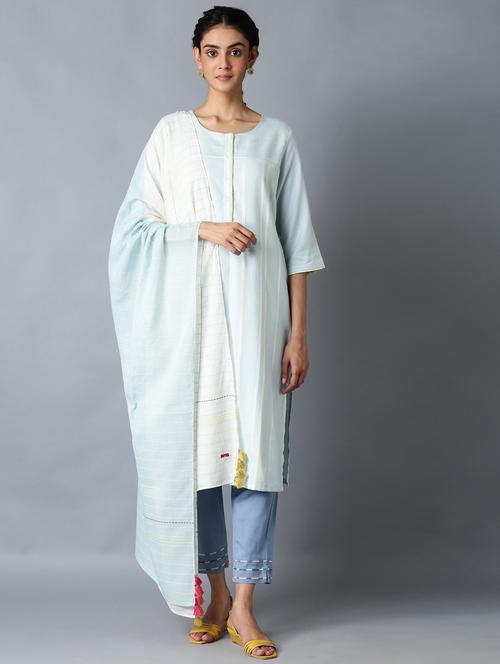 blue cotton dupatta - 18406472 - Very Small Image - 1