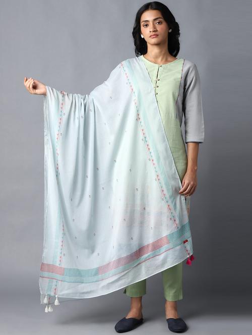 blue cotton dupatta - 18406474 - Very Small Image - 1