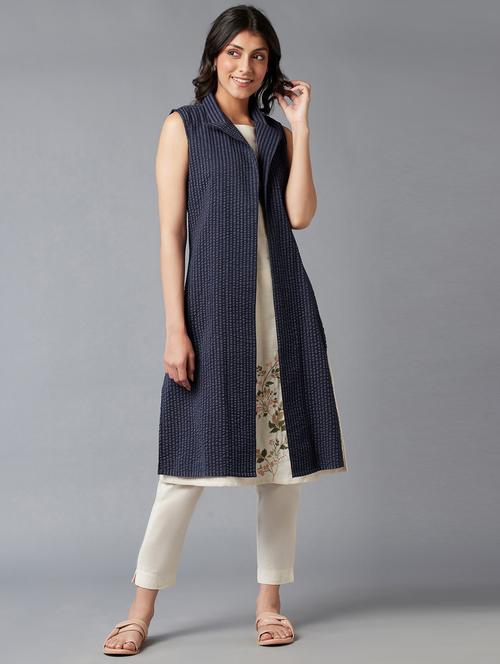 Dark Blue Viscose Jacket - 18406645 - Very Small Image - 1