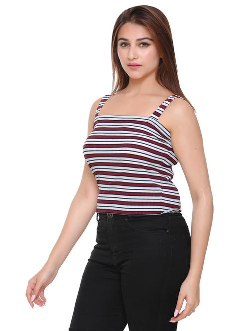 women's crop shoulder strap top - 18408078 - Very Small Image - 1