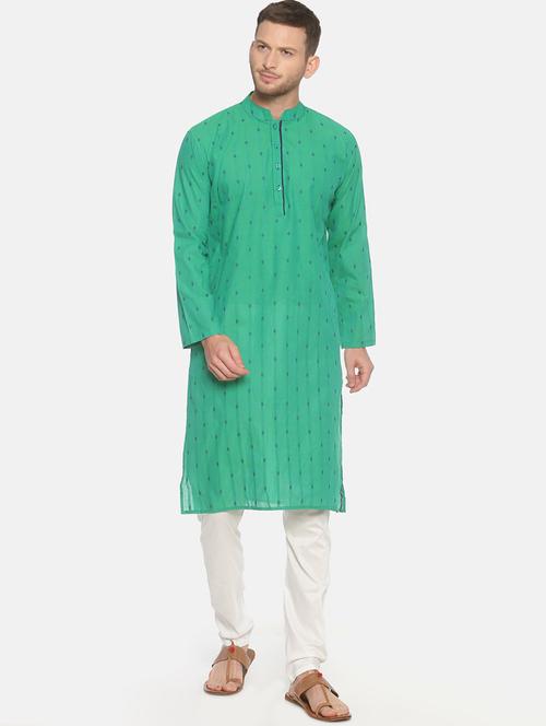 green self-designed long kurta - 18408446 - Very Small Image - 1