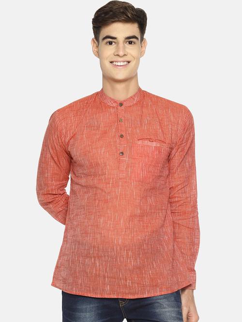 pink melange short kurta - 18408448 - Very Small Image - 1