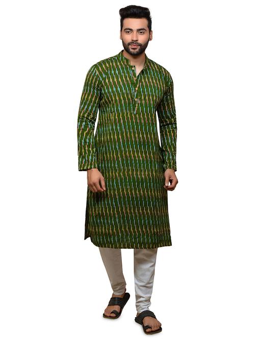 green ikat long kurta - 18408464 - Very Small Image - 1