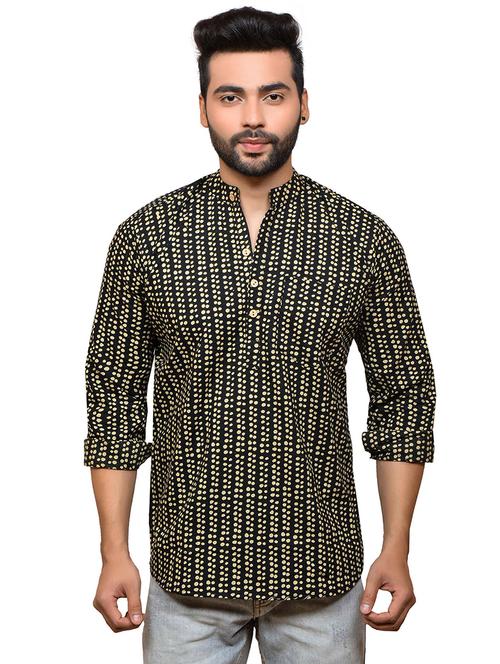black printed short kurta - 18408472 - Very Small Image - 1