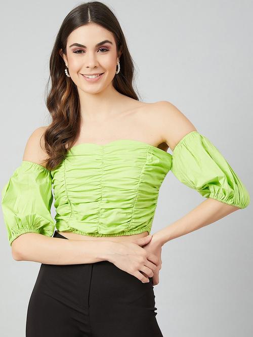 women's crop off shoulder top - 18408657 - Very Small Image - 1