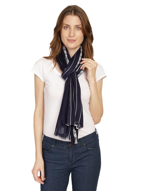 navy blue viscose stole - 18409072 - Very Small Image - 1