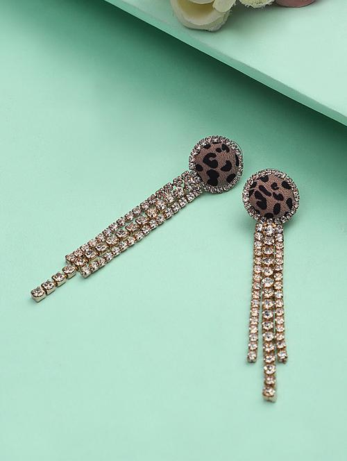 brown metal drop earring - 18409375 - Very Small Image - 1