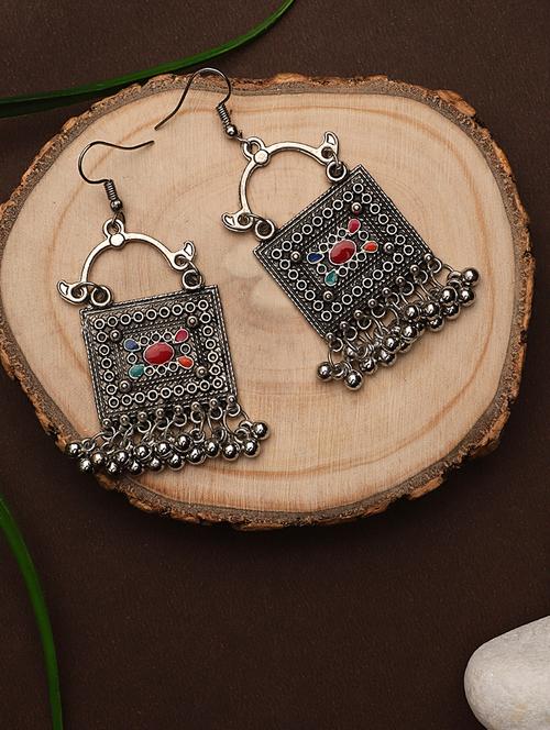 silver metal jhumka earring - 18409424 - Very Small Image - 1