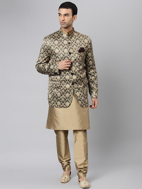 men solid kurta pyjama with jacket - 18409498 - Very Small Image - 1