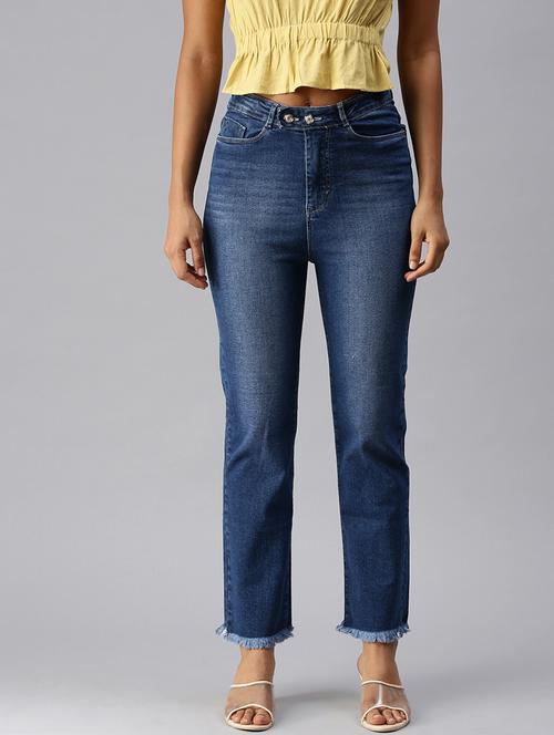 women's plain straight fit jeans - 18410295 - Very Small Image - 1