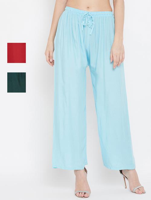 set of 3 pcs solid palazzo - 18412048 - Very Small Image - 1