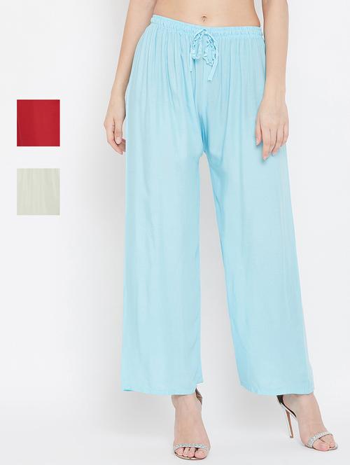set of 3 pcs solid palazzo - 18412051 - Very Small Image - 1
