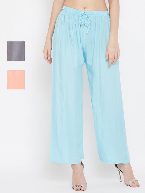 set of 3 pcs solid palazzo - 18412055 - Very Small Image - 1