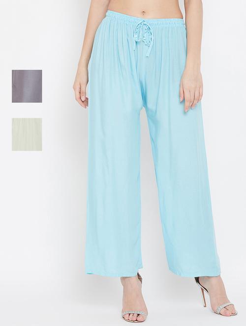 Set Of 3 Pcs Solid Palazzo - 18412056 - Very Small Image - 1
