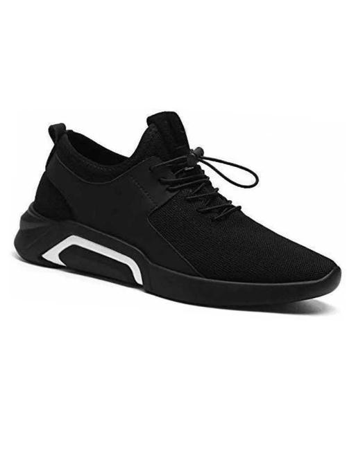 black mesh laceup sports shoes - 18412524 - Very Small Image - 1