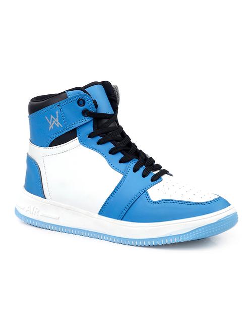 blue pu lace up sneakers - 18413054 - Very Small Image - 1