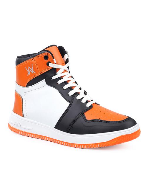 orange pu lace up sneakers - 18413056 - Very Small Image - 1