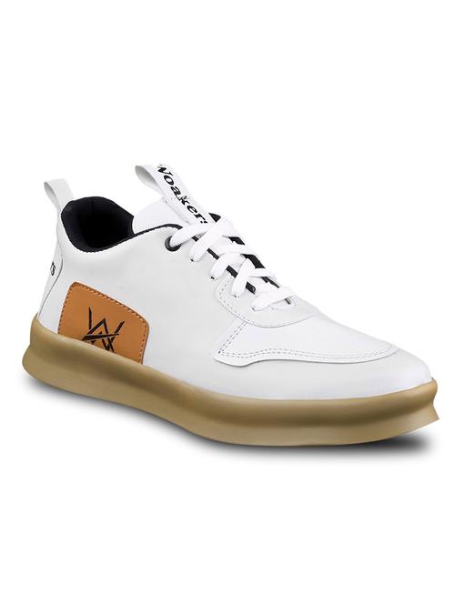 white pu lace up sneakers - 18413062 - Very Small Image - 1