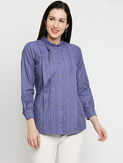 blue solid regular shirt - 18413236 - Very Small Image - 1