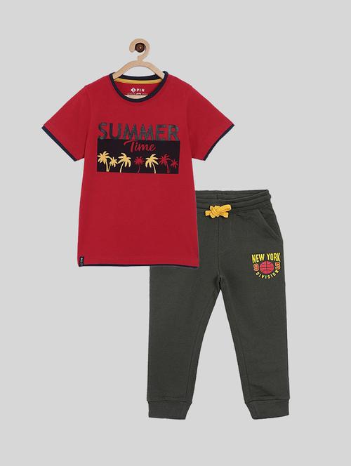 round neck printed full length set  - 18414197 - Very Small Image - 1