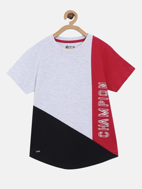 round neck color block t-shirt - 18414475 - Very Small Image - 1