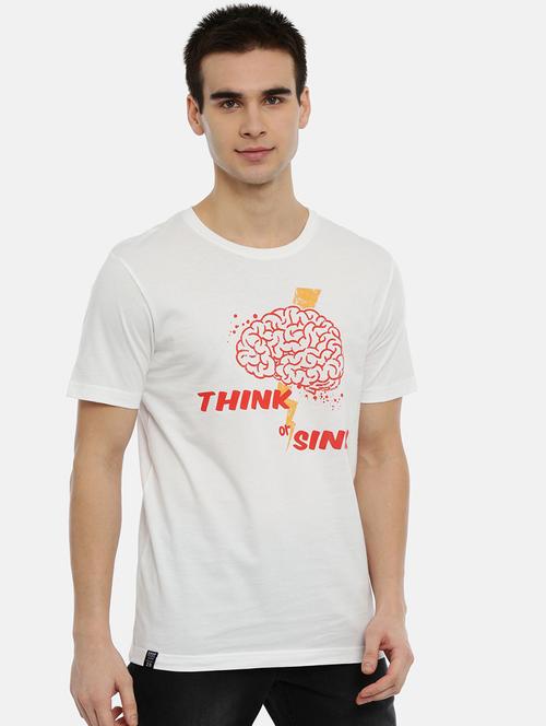 men front printed round neck t-shirt - 18414565 - Very Small Image - 1