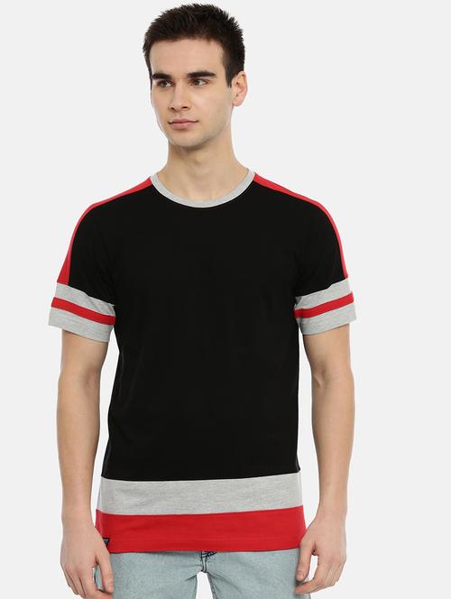 black color block t-shirt - 18414589 - Very Small Image - 1