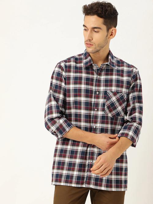 mens checks casual shirt - 18414799 - Very Small Image - 1