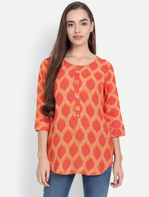 round neck printed top  - 18415203 - Very Small Image - 1