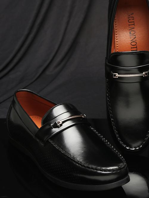 black leather slip on loafers - 18415531 - Very Small Image - 1
