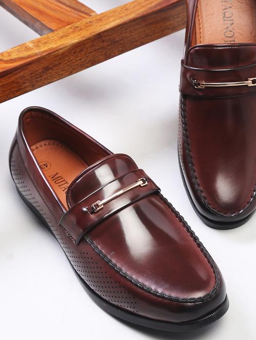 red leather slip on loafers - 18415533 - Very Small Image - 1