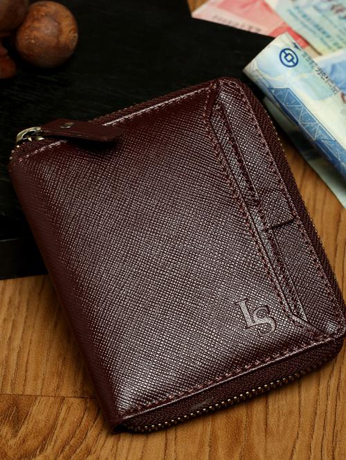 Berry Red Leather Wallet - 18416019 - Very Small Image - 1