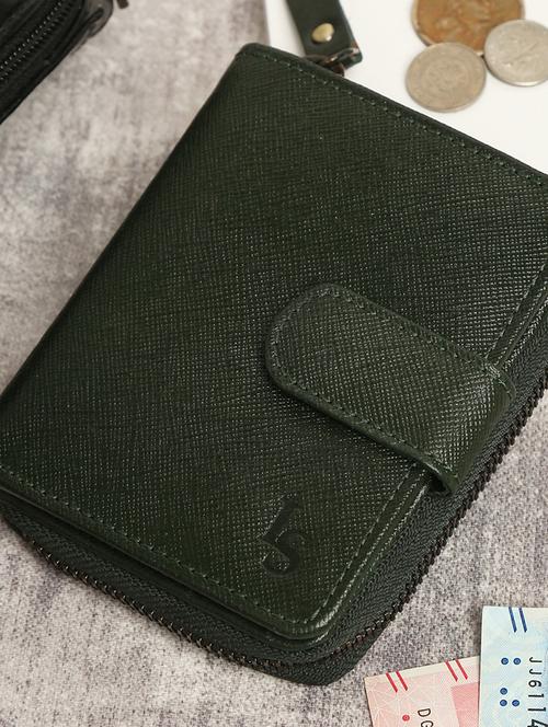 Seaweed Green Leather Wallet - 18416041 - Very Small Image - 1