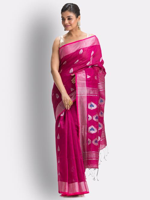 women's self design pink colored saree with blouse - 18416836 - Very Small Image - 1
