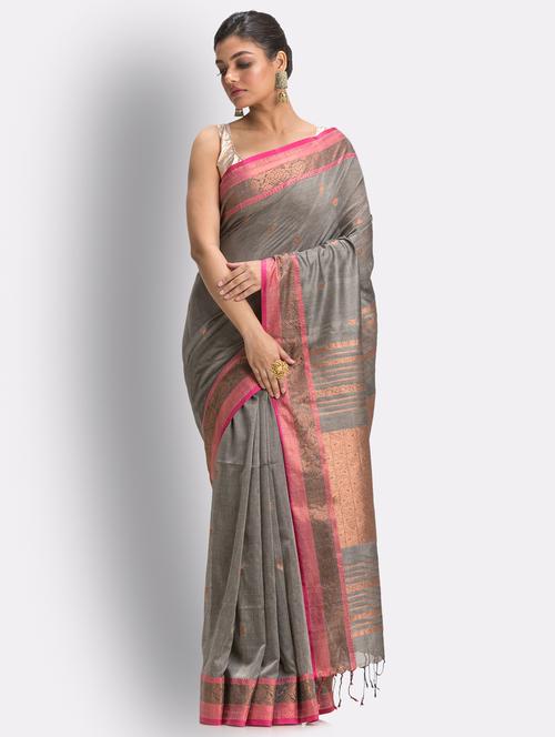 self design woven saree with blouse - 18416840 - Very Small Image - 1