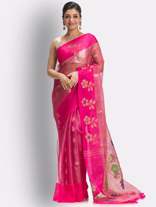 women's self design pink colored saree - 18416864 - Very Small Image - 1